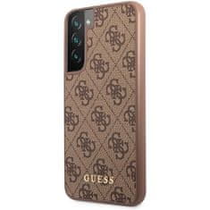 Guess GUHCS23MG4GFBR hard silikonové pouzdro Samsung Galaxy S23 PLUS 5G brown 4G Metal Gold Logo