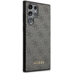 Guess GUHCS23LG4GFGR hard silikonové pouzdro Samsung Galaxy S23 ULTRA 5G grey 4G Metal Gold Logo