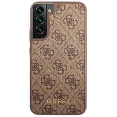 Guess GUHCS23MG4GFBR hard silikonové pouzdro Samsung Galaxy S23 PLUS 5G brown 4G Metal Gold Logo