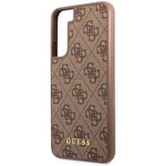 Guess GUHCS23MG4GFBR hard silikonové pouzdro Samsung Galaxy S23 PLUS 5G brown 4G Metal Gold Logo