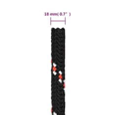 Greatstore Lodní lano černé 18 mm 25 m polypropylen