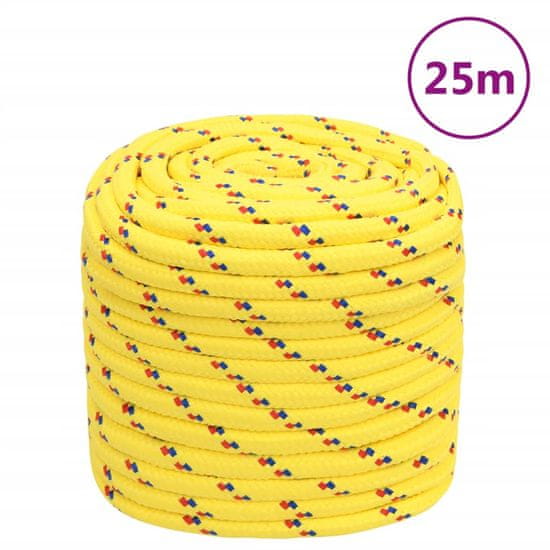 Greatstore Lodní lano žluté 18 mm 25 m polypropylen