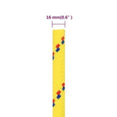 Vidaxl Lodní lano žluté 16 mm 100 m polypropylen