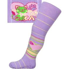 NEW BABY Nové dětské bavlněné punčocháče s ABS fialovou my cat 104 (3-4r)