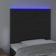 Greatstore Čelo postele s LED černé 90x5x118/128 cm samet