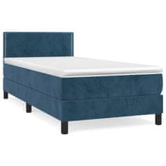 Petromila Box spring postel s matrací tmavě modrá 90x200 cm samet