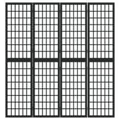 Petromila Skládací 4dílný paraván v japonském stylu 160 x 170 cm černý