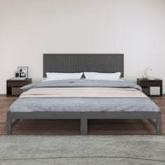 Vidaxl Nástěnné čelo postele šedé 204 x 3 x 60 cm masivní borové dřevo