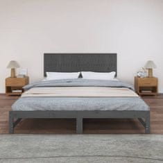 Vidaxl Nástěnné čelo postele šedé 185 x 3 x 60 cm masivní borové dřevo