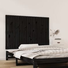 Vidaxl Nástěnné čelo postele černé 127,5x3x90 cm masivní borové dřevo