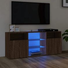 Vidaxl TV skříňka s LED osvětlením hnědý dub 120 x 30 x 50 cm