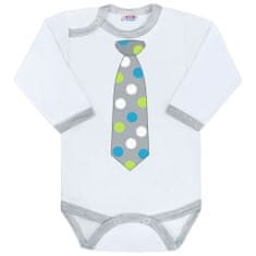 NEW BABY New Baby body s potiskem a kravatou s puntíky 86 (12-18m)