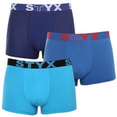 Styx 3PACK pánské boxerky sportovní guma modré (3G96789) - velikost L