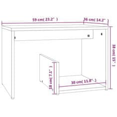 Greatstore Odkládací stolek kouřový dub 59 x 36 x 38 cm kompozitní dřevo