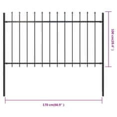 Vidaxl Zahradní plot s hroty ocelový 1,7 x 1 m černý