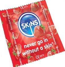 SKINS Jahodové kondomy SKINS STRAWBERRY NOVINKA!