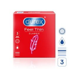Durex Tenké kondomy Durex Feel Thin Classic 3 ks