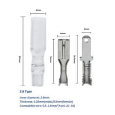 HADEX Fastony, zdířky a krytky 2,8mm - sada 300ks