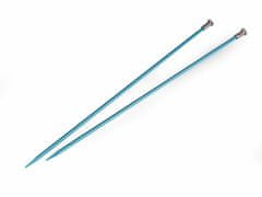Kraftika 1pár (3,5 mm) modrá tyrkys rovné jehlice č. 3; 3,5; 4; 4,5;