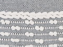 Beliani Bavlněný polštář se střapci 45 x 45 cm bílý/šedý BRAHEA