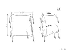 Beliani Sada 2 bavlněných polštářů se vzorem 45 x 45 cm černé/bílé ENDIVE