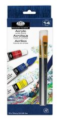 Royal & Langnickel Akrylové barvy ARTIST 12x12ml + 2 štětce