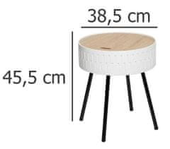 Atmosphera Odkládací stolek, kulatý, SHIRO, bílý