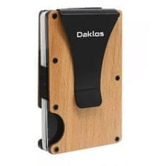 Daklos DAKLOS Wood RFID bezpečnostní dřevěná mini peněženka s klipem bambus