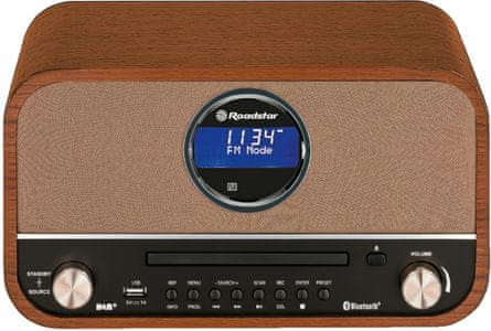 moderní radiomagnetofon roadstarHRA-1782N BT bluetooth aux in usb port aux in cd mechanika fm rds tuner retro design