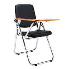 KONDELA Konferenční židle s deskou na psaní Soner - černá/přírodní