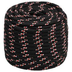 Greatstore Lodní lano černé 18 mm 25 m polypropylen