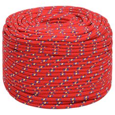 Vidaxl Lodní lano červené 10 mm 25 m polypropylen