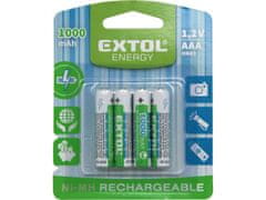 Extol Energy Baterie nabíjecí, 4ks, AAA (HR03), 1,2V, 1000mAh, NiMh