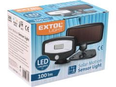 Extol Light Reflektor LED s pohybovým čidlem, 100lm, solární nabíjení