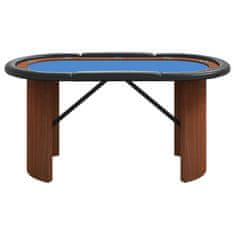 Greatstore Pokerový stůl pro 10 hráčů modrý 160 x 80 x 75 cm