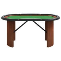 Greatstore Pokerový stůl pro 10 hráčů zelený 160 x 80 x 75 cm