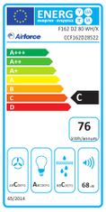 Airforce spotřebiče F162 D2 80 WH/X Nástěnná (komínová) digestoř, šířka 80 cm