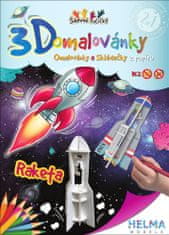 3D omalovánky Raketa - Omalovánky a Skládačky z papíru