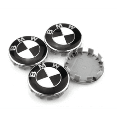 BB-Shop BMW víčka bílá/černá 68 mm 4 kusy