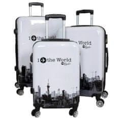 MONOPOL Sada kufrů Fly The World White 3-set 