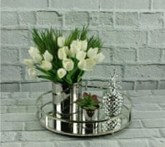 Polnix Keramický květináč válec stříbrný 8 cm