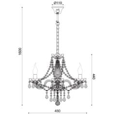 ACA ACA Lighting Crystal závěsné svítidlo BLK80413PCC