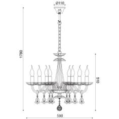 ACA ACA Lighting Crystal závěsné svítidlo BLK80388PCMG