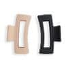 Skřipce do vlasů Nude/Black (Rectangle Matte Clip) 2 ks