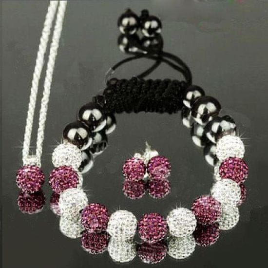 IZMAEL Shamballa Set - Fialová/Křišťálová KP89