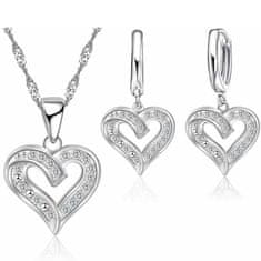 IZMAEL Set Silver Heart-Stříbrná KP6006