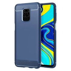 IZMAEL Pouzdro Carbon Bush TPU pre Xiaomi Redmi Note 9/Redmi 10X 4G - Modrá KP9444