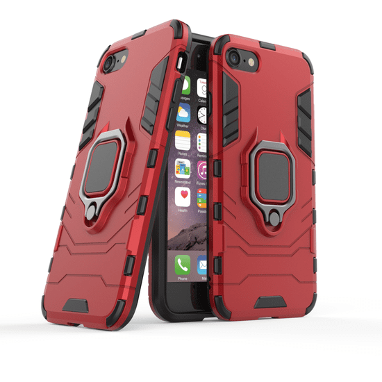 IZMAEL Odolné Pouzdro Ring Armor Case pro Apple iPhone 7/iPhone 8/iPhone SE 2020/iPhone SE 2022 - Černá KP9717