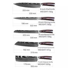 IZMAEL Sada kuchyňských nožů Knives-9ks/Fialová KP13830