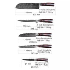 IZMAEL Sada kuchyňských nožů Knives-9ks/Fialová KP13830